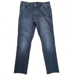 Kuhl Kanvus Jean Mens 36x32 Indigo Blue Outdoor Utility Pants Hemmed Regular Fit